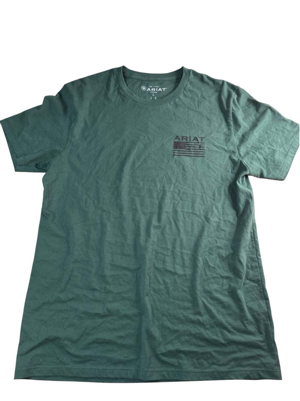 Ariat Men's Rustic Wood Flag T-Shirt Forest Green Size L